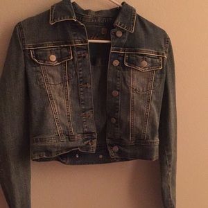 Cropped denim jean jacket